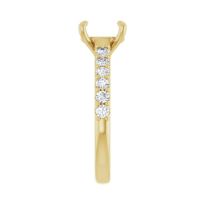 14K Yellow Gold 9x7 mm Oval 3/8 CTW Lab-Grown Diamond Semi-Set Engagement Ring