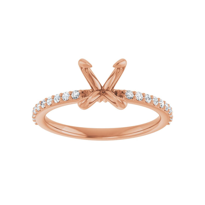 14K Rose Gold 8x6 mm Oval 1/5 CTW Lab-Grown Diamond Semi-Set Engagement Ring
