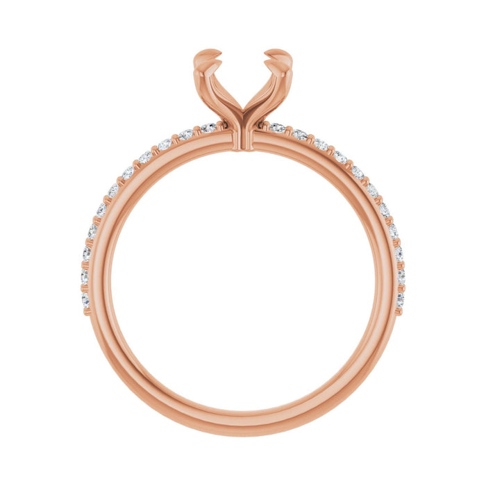 14K Rose Gold 8x6 mm Oval 1/5 CTW Lab-Grown Diamond Semi-Set Engagement Ring