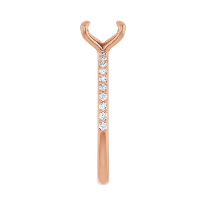 14K Rose Gold 8x6 mm Oval 1/5 CTW Lab-Grown Diamond Semi-Set Engagement Ring