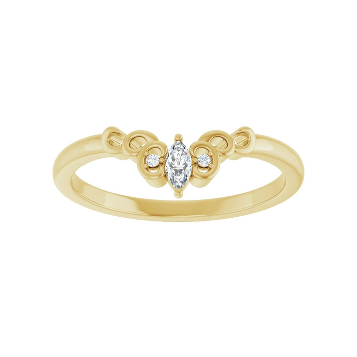 14K Yellow Gold .08 CTW Lab-Grown Diamond  Sculptural Contour Band