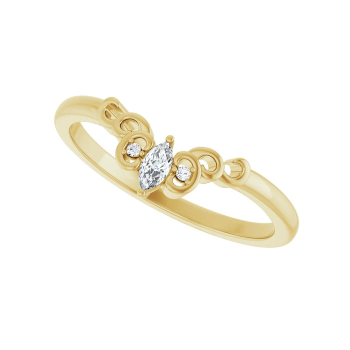 14K Yellow Gold .08 CTW Lab-Grown Diamond  Sculptural Contour Band