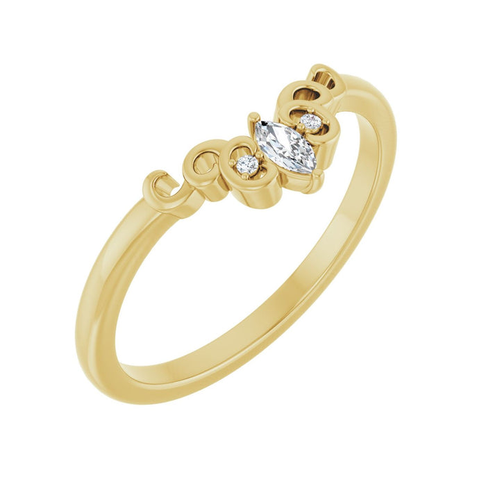14K Yellow Gold .08 CTW Lab-Grown Diamond  Sculptural Contour Band