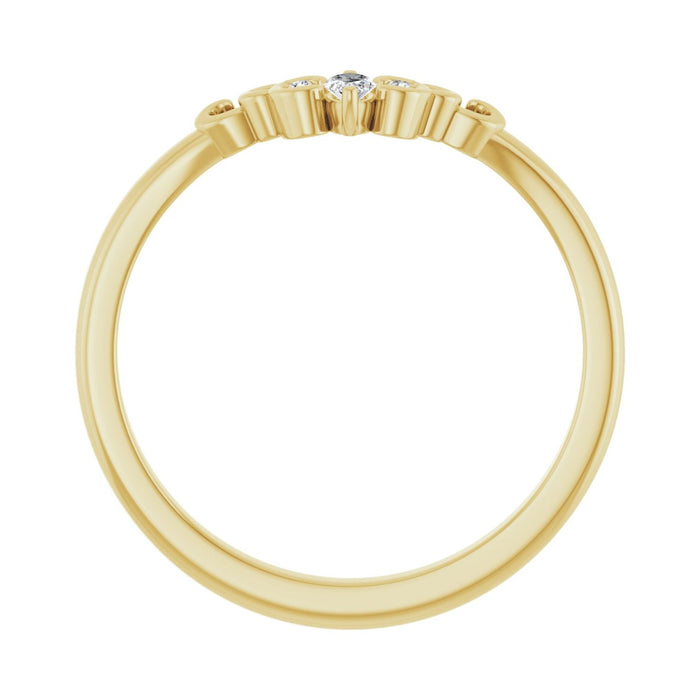 14K Yellow Gold .08 CTW Lab-Grown Diamond  Sculptural Contour Band
