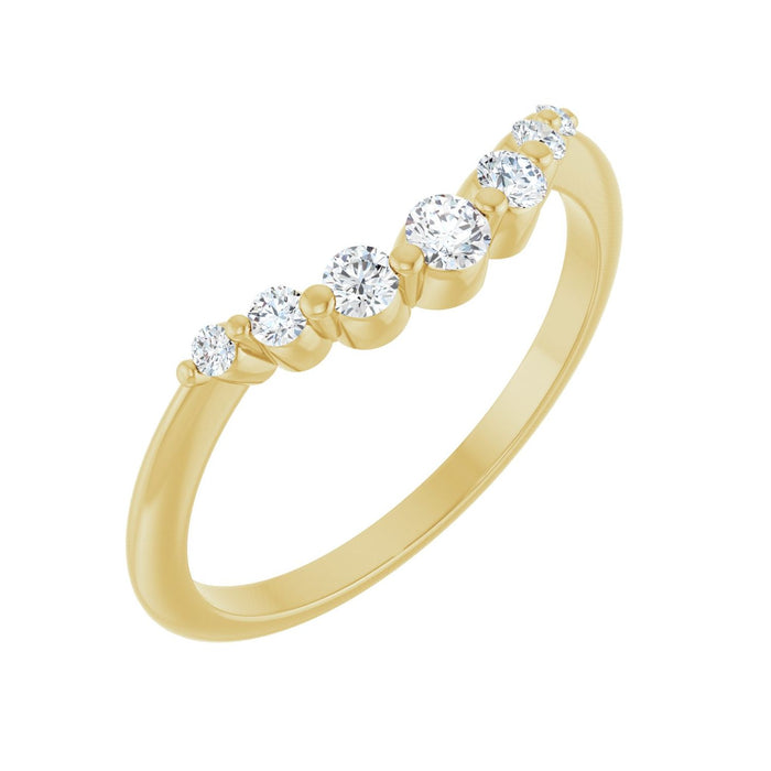14K Yellow Gold 1/5 CTW Lab-Grown Diamond Contour Band