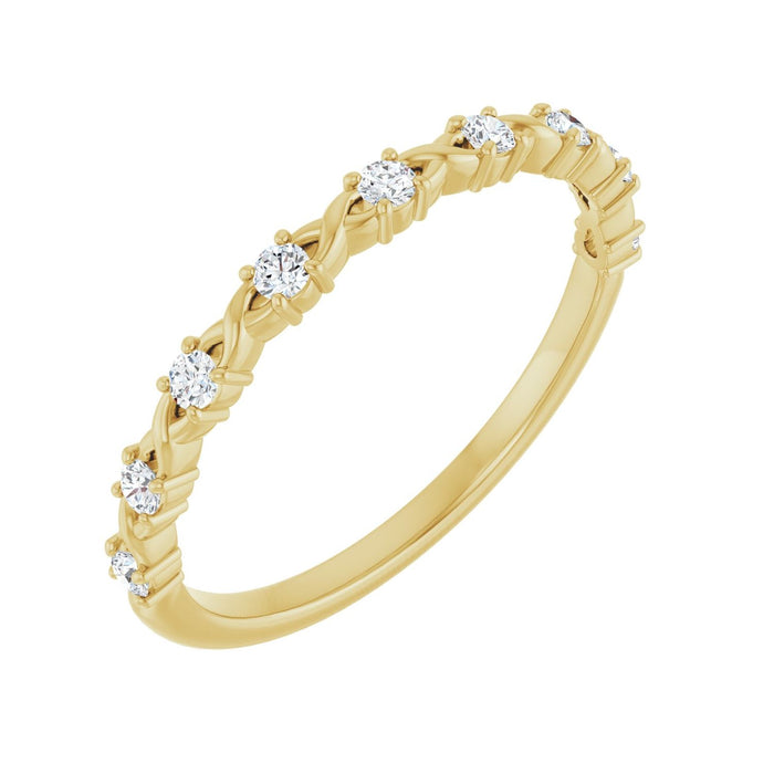 10K Yellow Gold 1/6 CTW Lab-Grown Diamond Anniversary Band