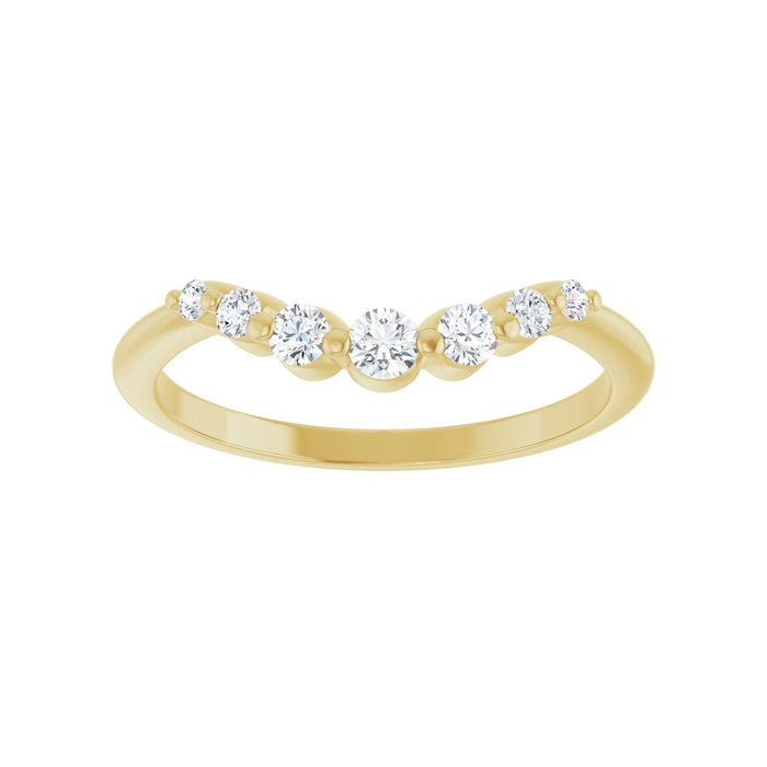 14K Yellow Gold 1/5 CTW Lab-Grown Diamond Contour Band