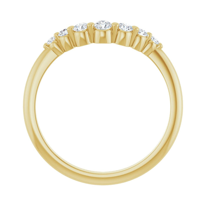 14K Yellow Gold 1/5 CTW Lab-Grown Diamond Contour Band