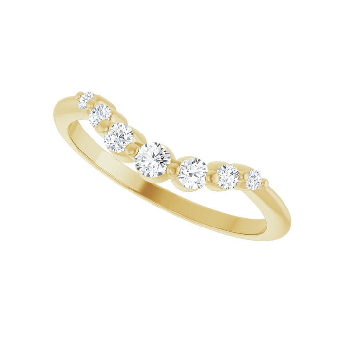 14K Yellow Gold 1/5 CTW Lab-Grown Diamond Contour Band