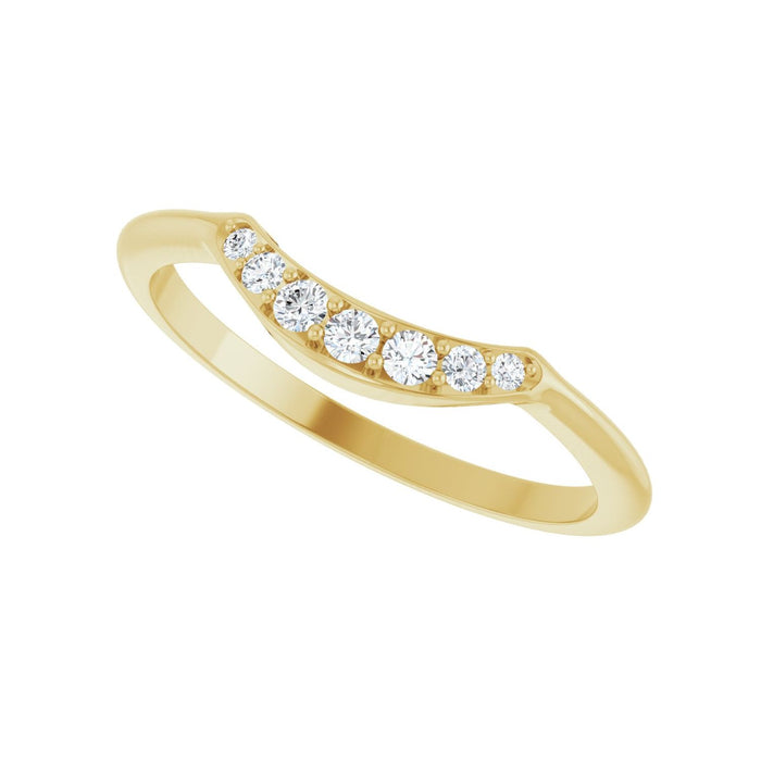 14K Yellow Gold 1/8 CTW Lab Grown Diamond Contour Band