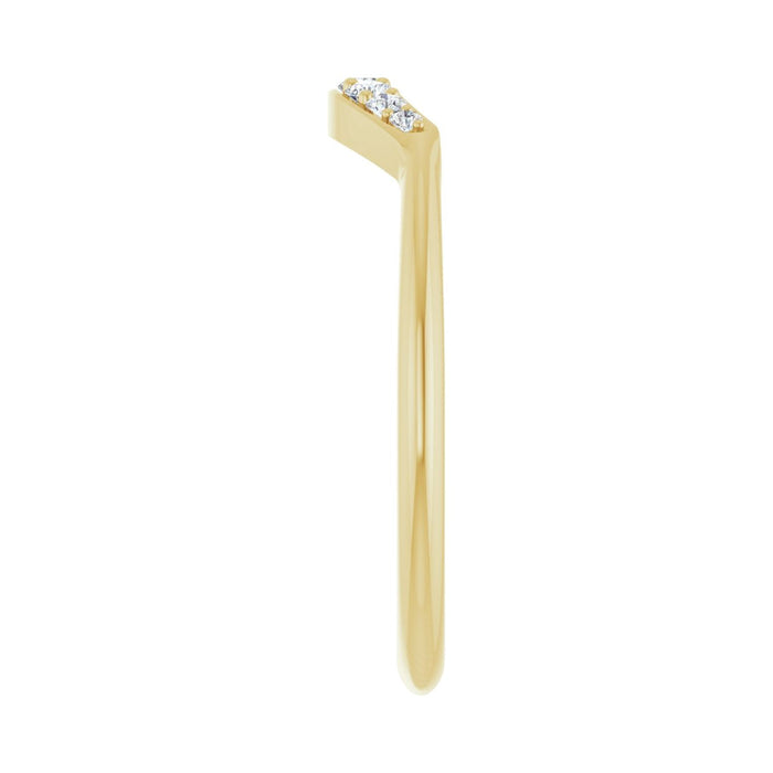 14K Yellow Gold 1/8 CTW Lab Grown Diamond Contour Band