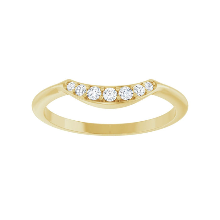 14K Yellow Gold 1/8 CTW Lab Grown Diamond Contour Band