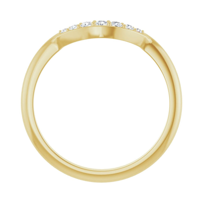 14K Yellow Gold 1/8 CTW Lab Grown Diamond Contour Band