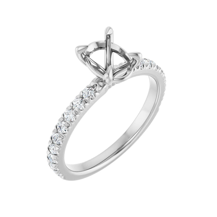 Platinum 8x6 mm Oval 1/3 CTW Lab-Grown Diamond Semi-Set French-Set Engagement Ring