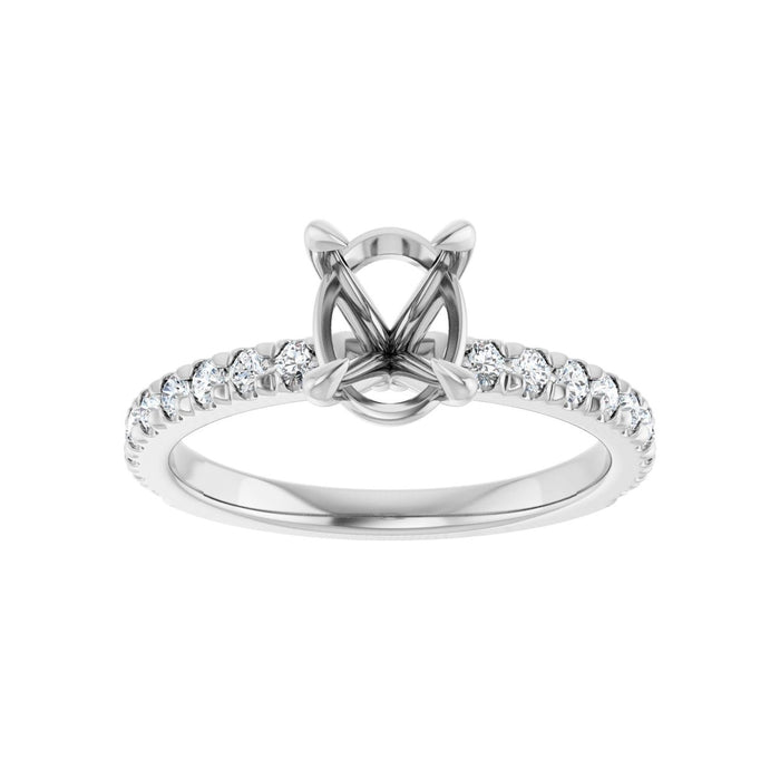 Platinum 8x6 mm Oval 1/3 CTW Lab-Grown Diamond Semi-Set French-Set Engagement Ring