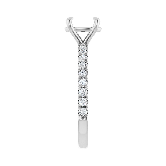 Platinum 8x6 mm Oval 1/3 CTW Lab-Grown Diamond Semi-Set French-Set Engagement Ring