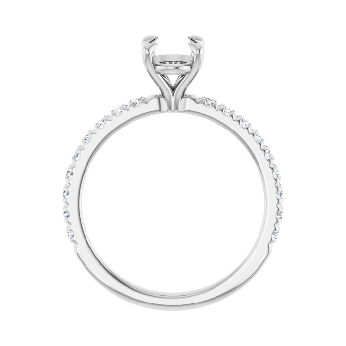 Platinum 8x6 mm Oval 1/3 CTW Lab-Grown Diamond Semi-Set French-Set Engagement Ring