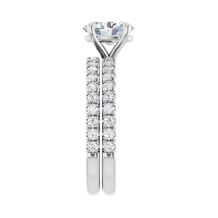 Platinum 8x6 mm Oval 1/3 CTW Lab-Grown Diamond Semi-Set French-Set Engagement Ring