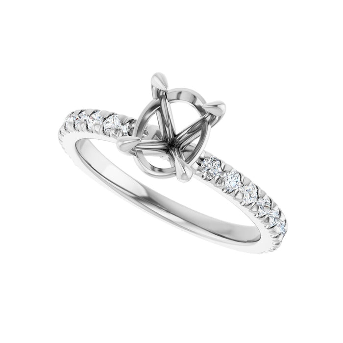 Platinum 8x6 mm Oval 1/3 CTW Lab-Grown Diamond Semi-Set French-Set Engagement Ring