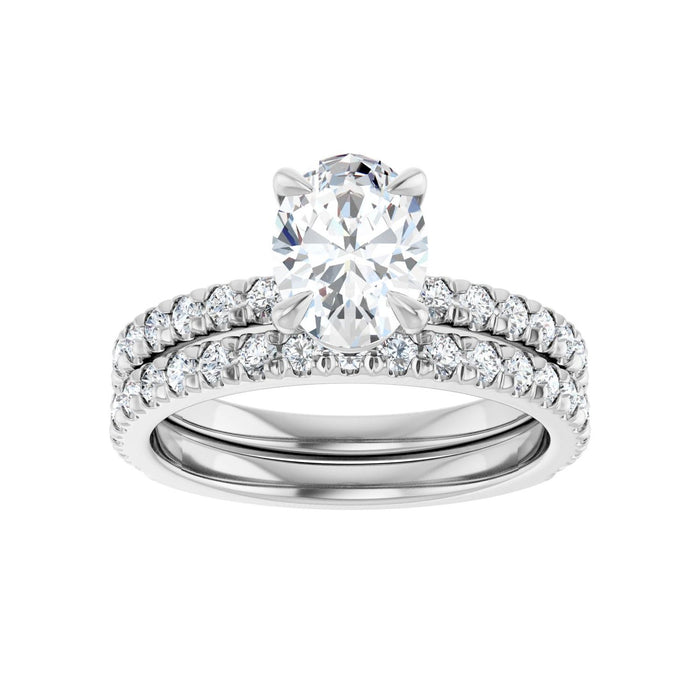 Platinum 8x6 mm Oval 1/3 CTW Lab-Grown Diamond Semi-Set French-Set Engagement Ring