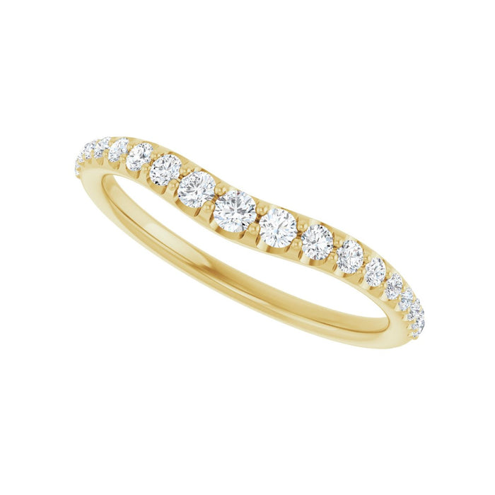 14K Yellow Gold 1/3 CTW Lab-Grown Diamond Graduated Contour Band