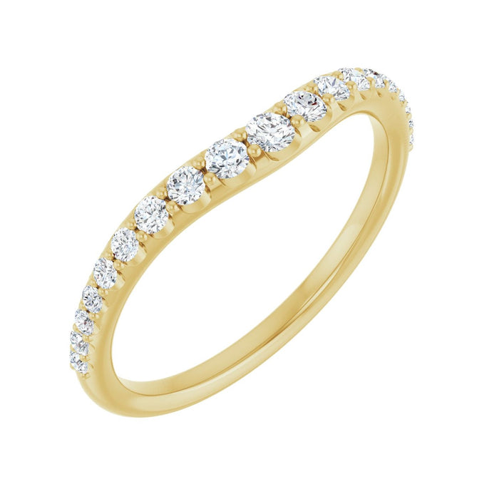 14K Yellow Gold 1/3 CTW Lab-Grown Diamond Graduated Contour Band