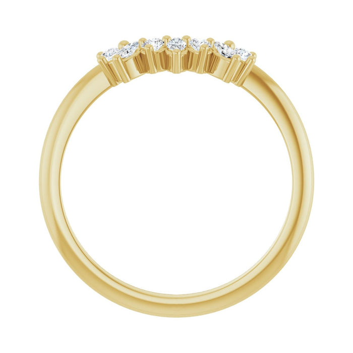 14K Yellow Gold 1/6 CTW Lab-Grown Diamond Contour Band