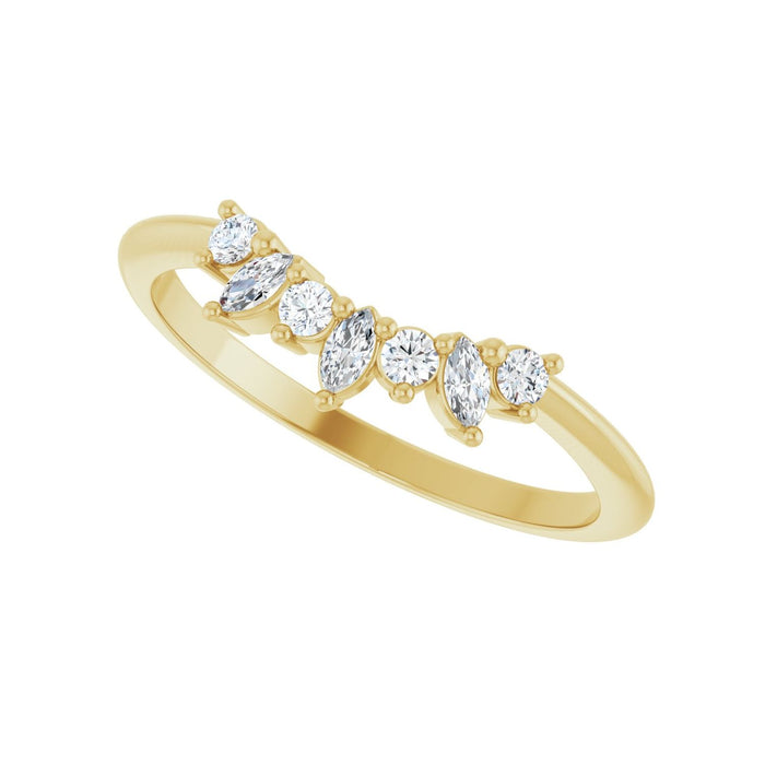 14K Yellow Gold 1/6 CTW Lab-Grown Diamond Contour Band