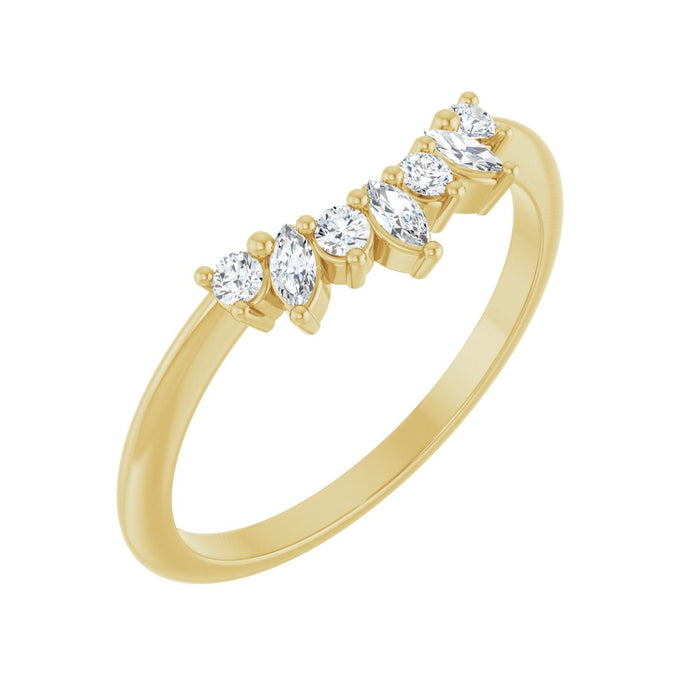 14K Yellow Gold 1/6 CTW Lab-Grown Diamond Contour Band