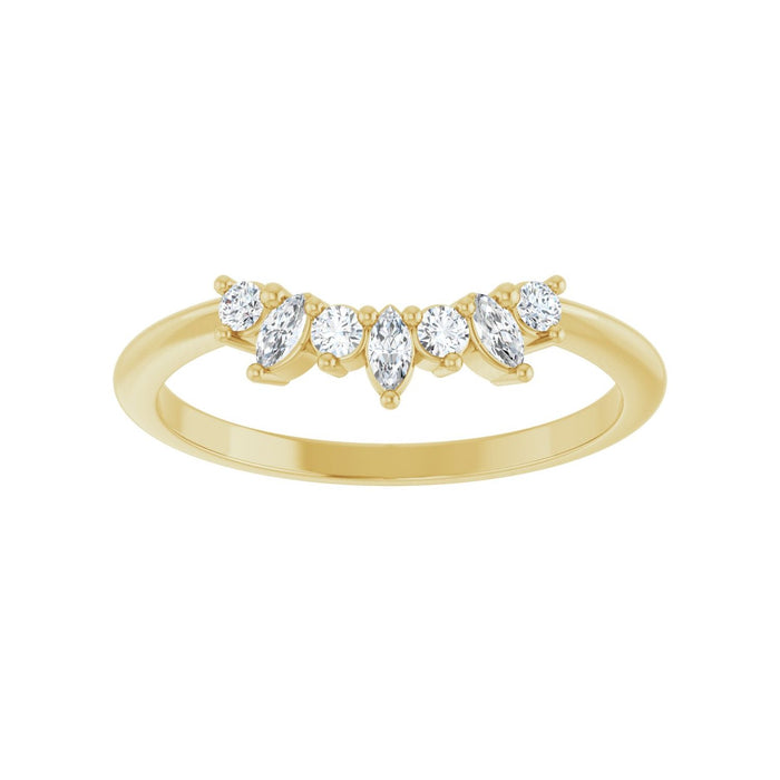 14K Yellow Gold 1/6 CTW Lab-Grown Diamond Contour Band