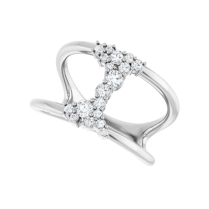 14K White Gold 1/3 CTW Lab-Grown Diamond Negative Space Ring