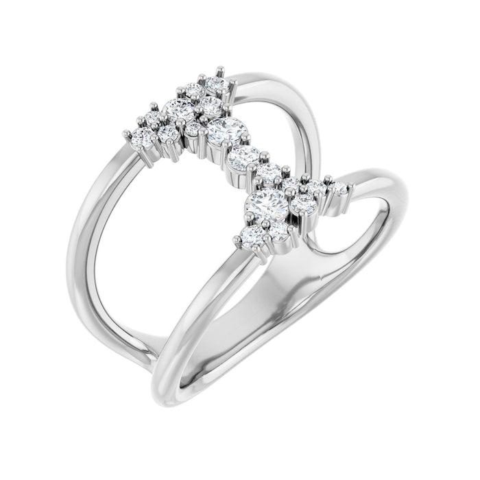 14K White Gold 1/3 CTW Lab-Grown Diamond Negative Space Ring