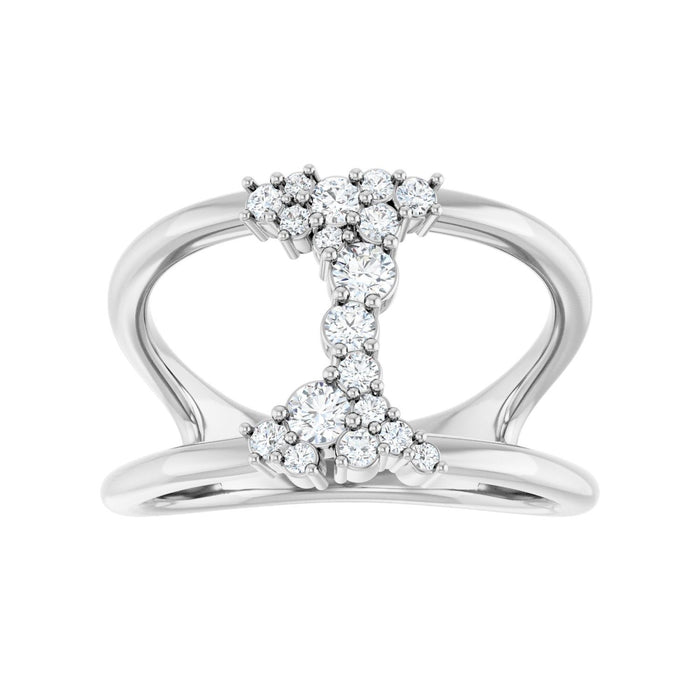 14K White Gold 1/3 CTW Lab-Grown Diamond Negative Space Ring