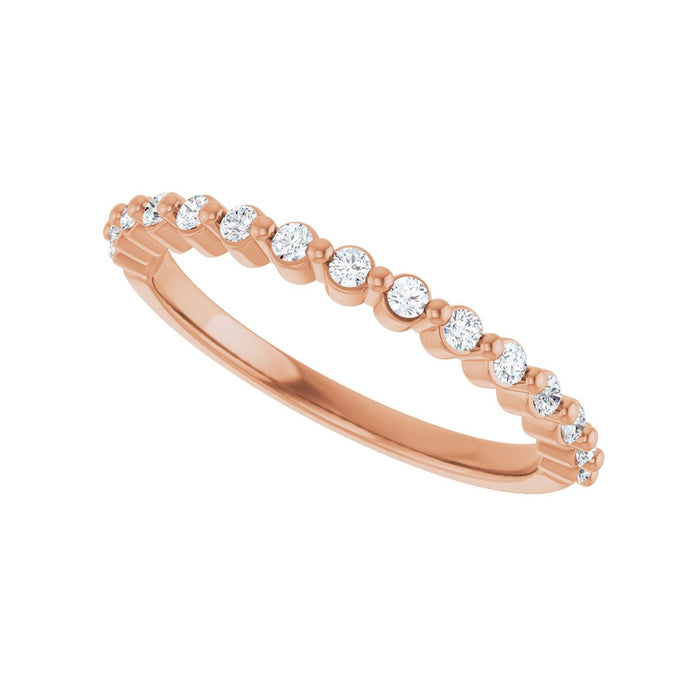 10K Rose Gold 1/5 CTW Lab-Grown Diamond Anniversary Band