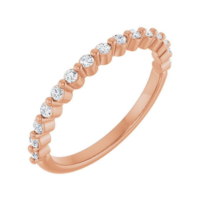 10K Rose Gold 1/5 CTW Lab-Grown Diamond Anniversary Band