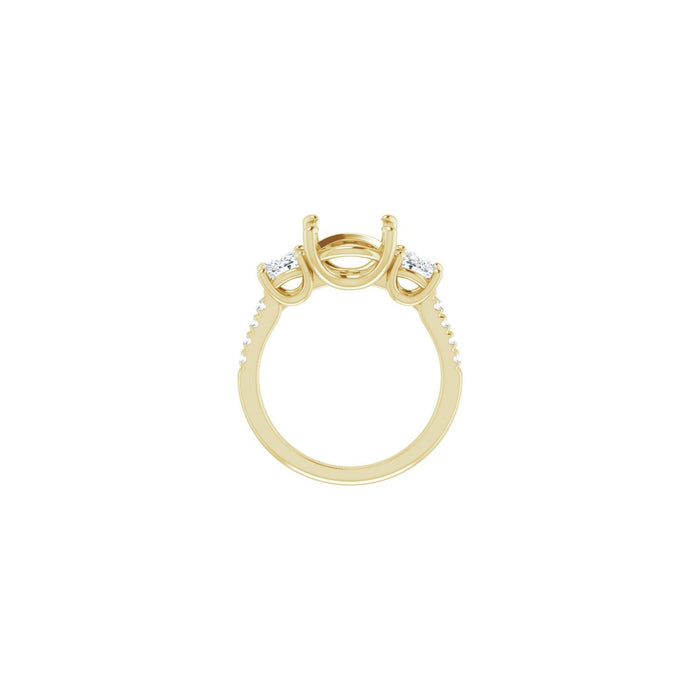 14K Yellow Gold 10 mm Round 1 1/8 CTW Lab-Grown Diamond Semi-Set Engagement Ring