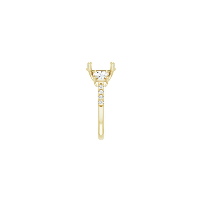 14K Yellow Gold 10 mm Round 1 1/8 CTW Lab-Grown Diamond Semi-Set Engagement Ring