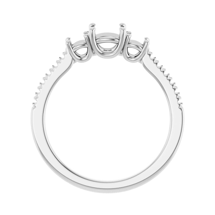 14K White Gold 5x5 mm Cushion 3/8 CTW Lab-Grown Diamond Semi-Set Engagement Ring