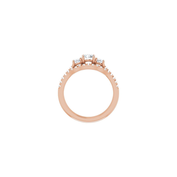 14K Rose Gold 4.8 mm Round 3/8 CTW Lab-Grown Diamond Semi-Set Engagement Ring