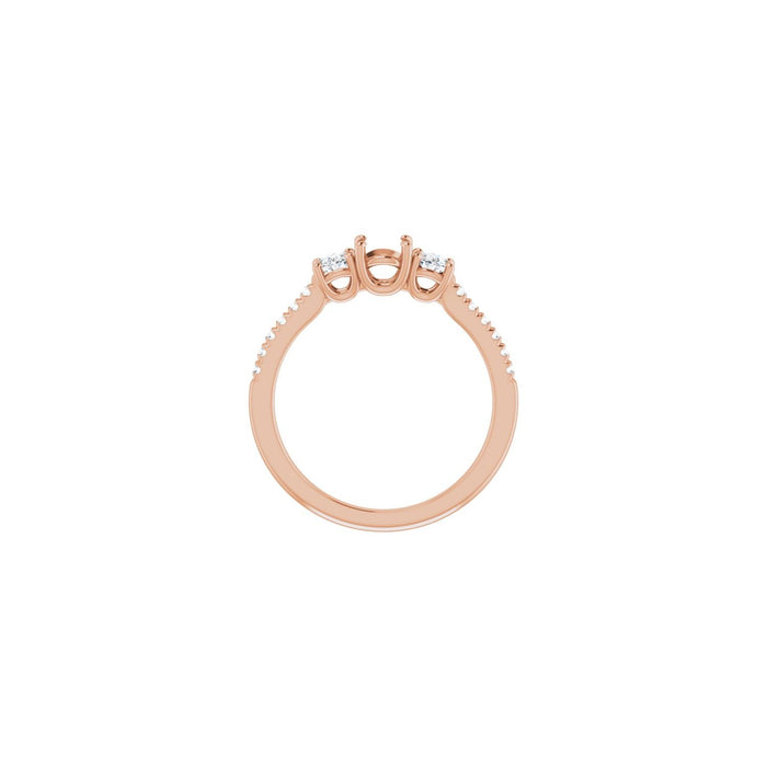 14K Rose Gold 4.8 mm Round 3/8 CTW Lab-Grown Diamond Semi-Set Engagement Ring