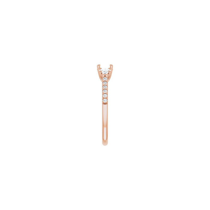 14K Rose Gold 4.8 mm Round 3/8 CTW Lab-Grown Diamond Semi-Set Engagement Ring