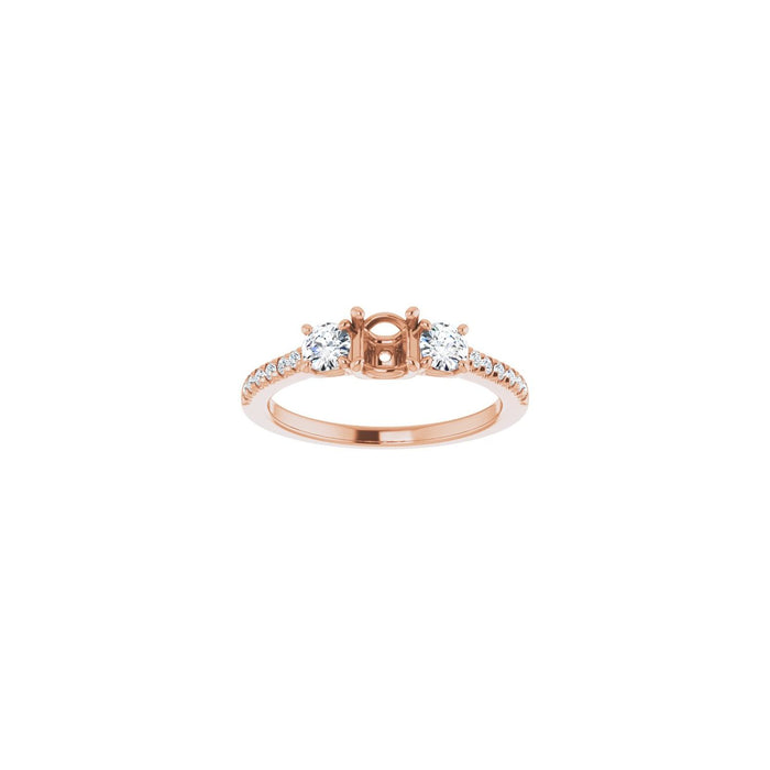 14K Rose Gold 4.8 mm Round 3/8 CTW Lab-Grown Diamond Semi-Set Engagement Ring