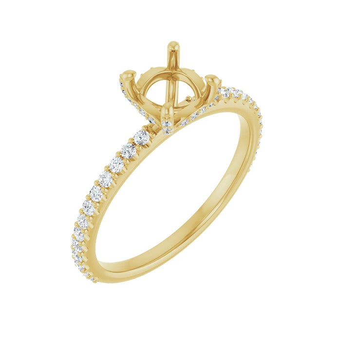 14K Yellow Gold 5x5 mm Asscher 1/4 CTW Lab Grown Diamond Semi Set Engagement Ring