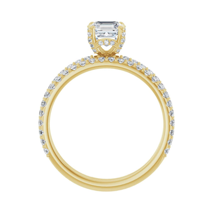14K Yellow Gold 5x5 mm Asscher 1/4 CTW Lab Grown Diamond Semi Set Engagement Ring