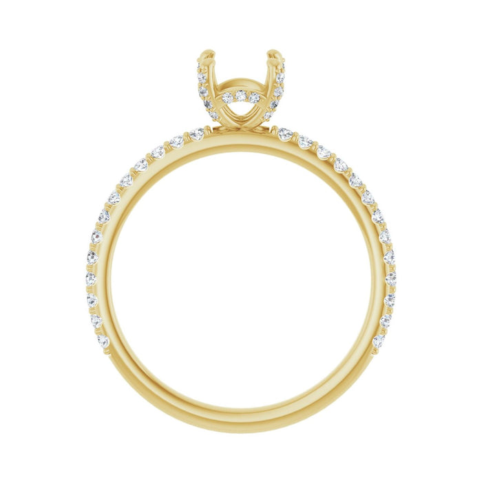 14K Yellow Gold 5x5 mm Asscher 1/4 CTW Lab Grown Diamond Semi Set Engagement Ring