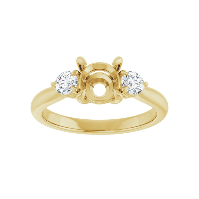 14K Yellow Gold 6.5 mm Round 1/3 CTW Lab-Grown Diamond Semi-Set Engagement Ring