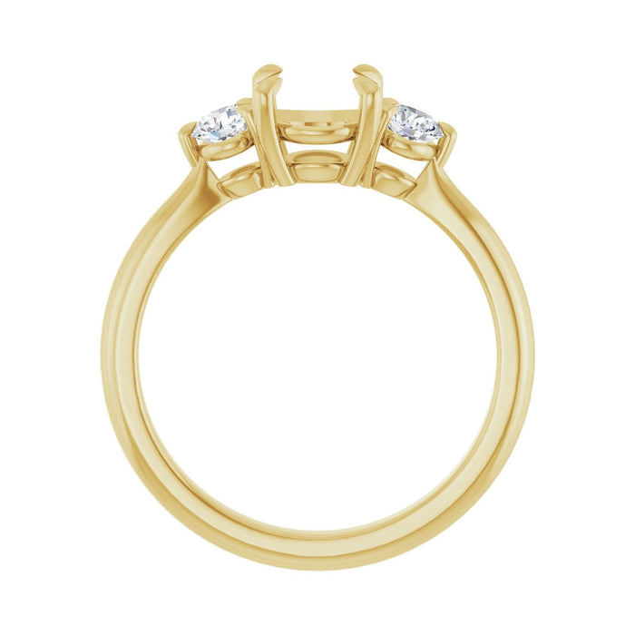 14K Yellow Gold 6.5 mm Round 1/3 CTW Lab-Grown Diamond Semi-Set Engagement Ring