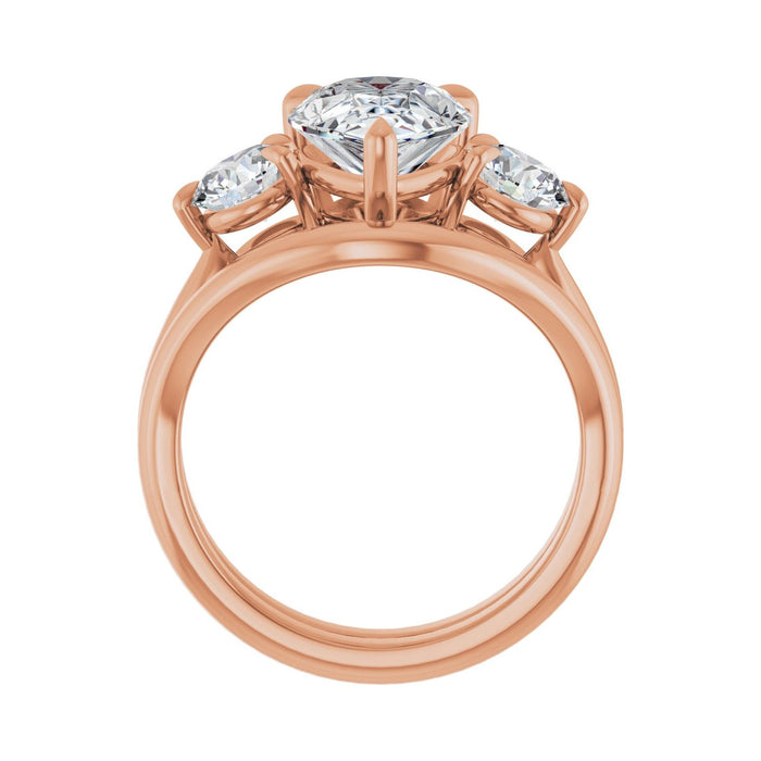 14K Rose Gold 12x8 mm Pear 1 CTW Lab-Grown Diamond Semi-Set Engagement Ring