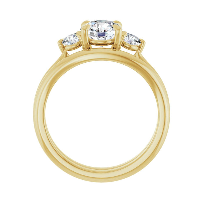 14K Yellow Gold 6.5 mm Round 1/3 CTW Lab-Grown Diamond Semi-Set Engagement Ring