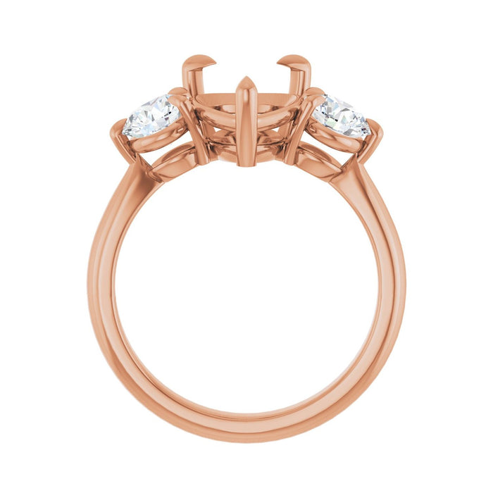 14K Rose Gold 12x8 mm Pear 1 CTW Lab-Grown Diamond Semi-Set Engagement Ring